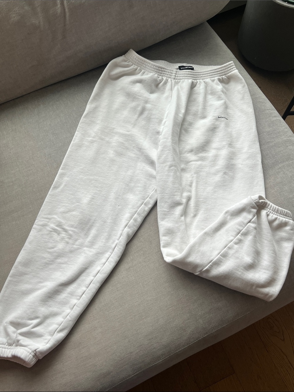Balenciaga Kids White Jogger Bottoms